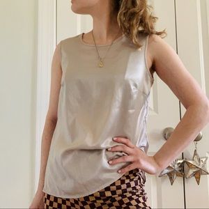 Silky Gold Sleeveless Blouse
